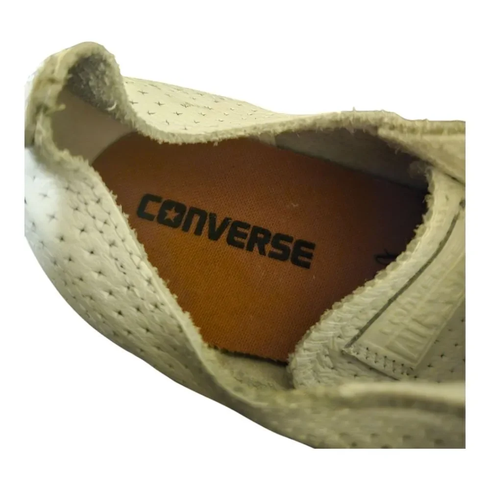NWT CONVERSE ALL STAR Perforated White Leather Chucks - Size 11‎